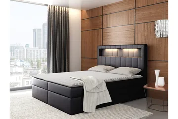 Kontinentalseng 200x200 - Svart - Møbler - Senger - Komplett sengepakke