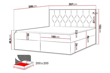 Kontinentalseng 204x208 cm - Grønn - Møbler - Senger - Komplett sengepakke