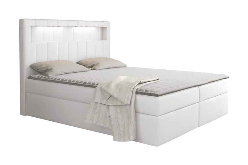 Kontinentalseng Carrubbo 200x200 cm - Hvit - Senger med oppbevaring - Komplett sengepakke