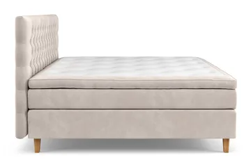 Kontinentalseng Celine 210x210 cm - Beige/Fløyel - Møbler - Senger - Kontinentalsenger