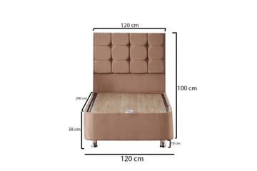 Kontinentalseng Eathelin 120x200 cm - Lysebrun - Møbler - Senger - Komplett sengepakke