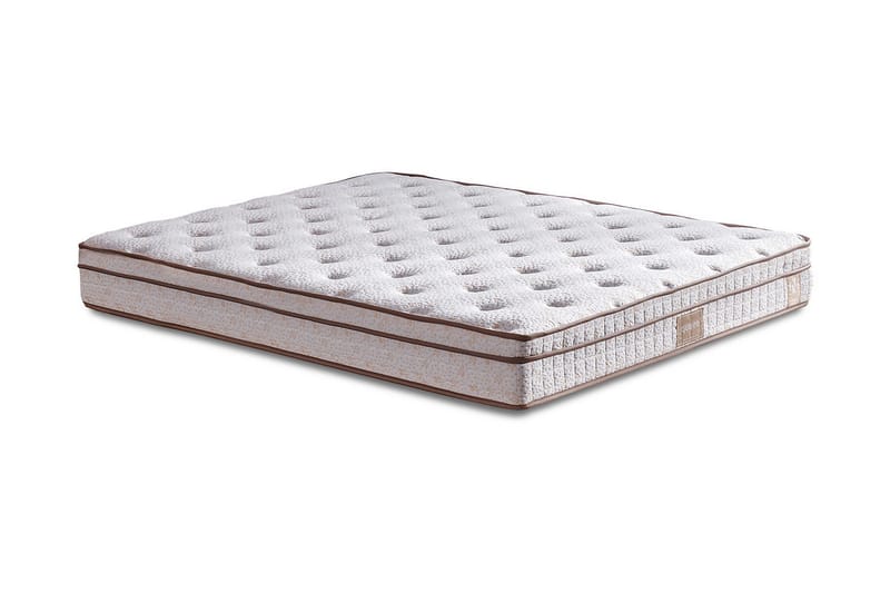 Kontinentalseng Eathelin 140x190 cm - Lysebrun - Møbler - Senger - Komplett sengepakke