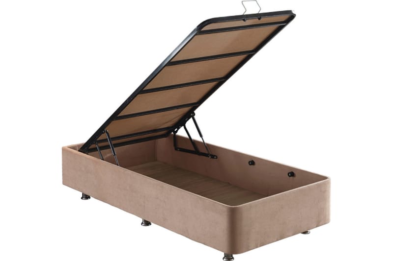 Kontinentalseng Eathelin 80x180 cm - Lysebrun - Møbler - Senger - Komplett sengepakke