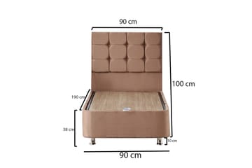 Kontinentalseng Eathelin 90x190 cm - Lysebrun - Møbler - Senger - Komplett sengepakke