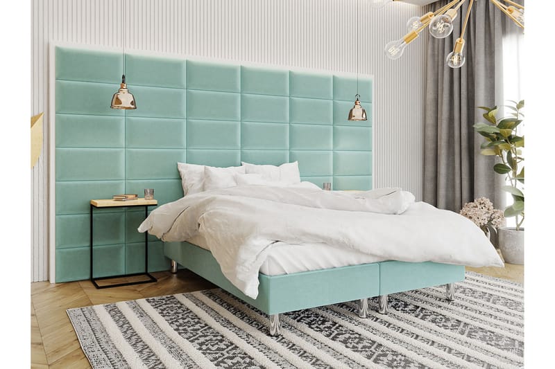 Kontinentalseng Forenza 180x200 cm+Panel 60 cm - Grønn - Komplett sengepakke