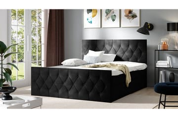 Kontinentalseng med Oppbevaring 167x216 cm - Svart - Møbler - Senger - Komplett sengepakke