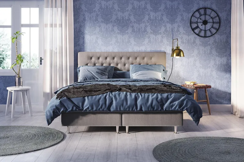 Kontinentalseng Meja 120x200 Lysegrå - Møbler - Senger - Enkeltsenger