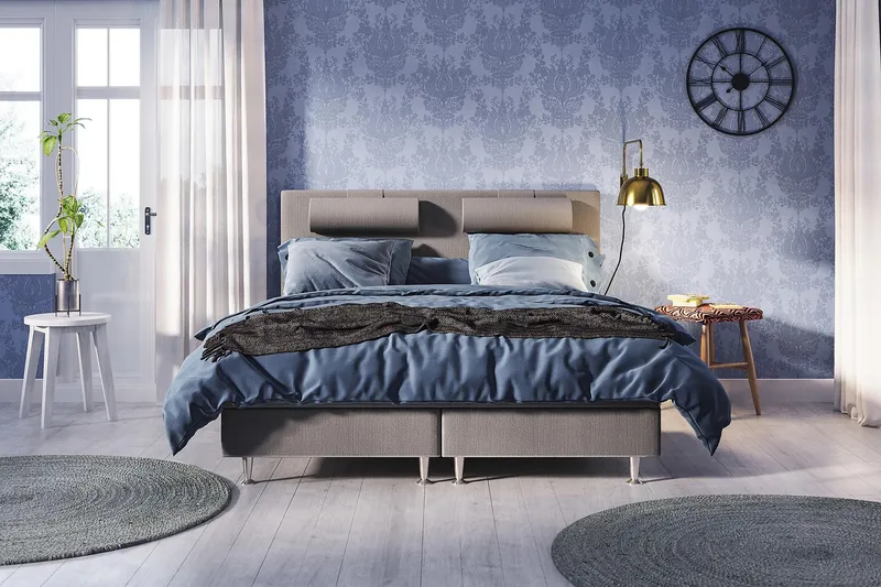 Kontinentalseng Meja 140x200 Lysegrå - Lysegrå - Møbler - Senger - Kontinentalsenger
