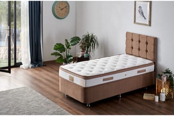 Kontinentalseng Pylpio 100x200 cm - Lysebrun - Møbler - Senger - Komplett sengepakke