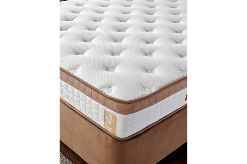 Kontinentalseng Pylpio 100x200 cm - Lysebrun - Møbler - Senger - Komplett sengepakke
