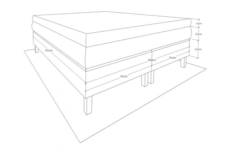 Layla Kontinentalseng 160 - Lysegrå - Møbler - Senger - Kontinentalsenger