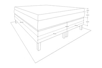 Layla Kontinentalseng 160 - Lysegrå - Møbler - Senger - Kontinentalsenger