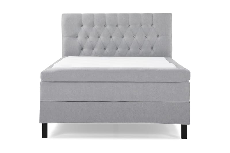 Komplett Sengepakke Olivia 140x200 Diamant Sengegavl Lysgrå - Polyeter - Komplett sengepakke - Kontinentalsenger