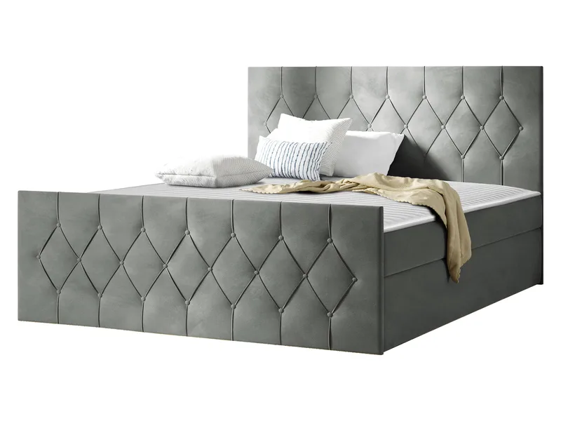 Oppbevaringsseng 167x216 cm - Grå - Møbler - Senger - Komplett sengepakke