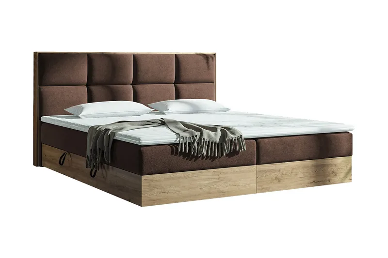 Oppbevaringsseng EUPHORIA 140x200 - Brun - Møbler - Senger - Komplett sengepakke
