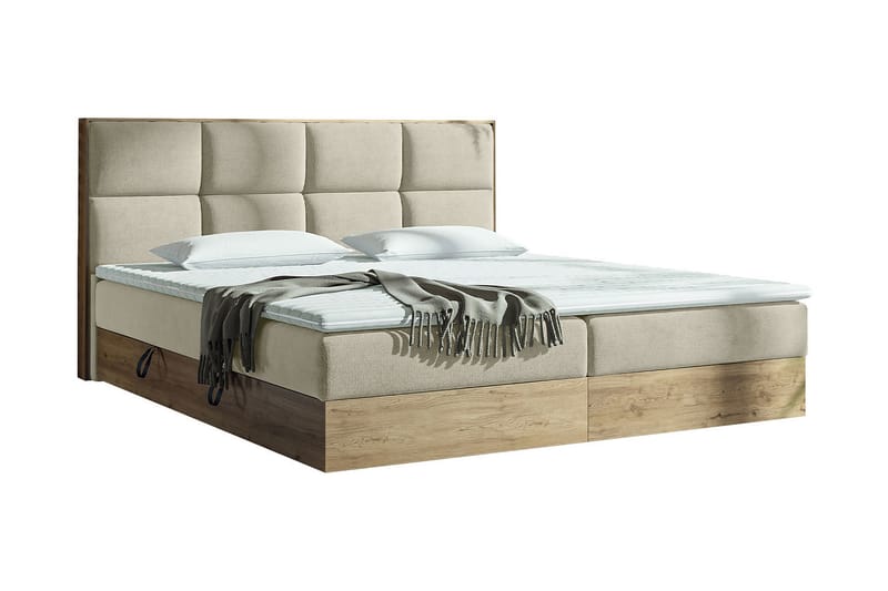 Oppbevaringsseng EUPHORIA 160x200 - Beige - Møbler - Senger - Komplett sengepakke