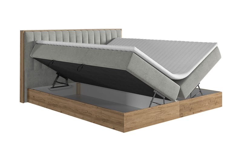 Oppbevaringsseng HARMONY 160x200 - Grå - Møbler - Senger - Komplett sengepakke