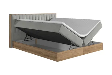 Oppbevaringsseng HARMONY 160x200 - Grå - Møbler - Senger - Komplett sengepakke