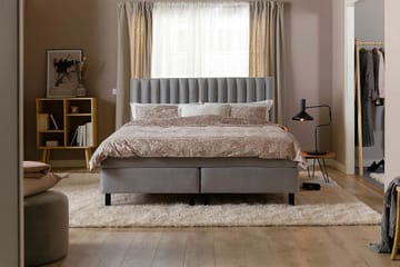 Princess Kontinentalseng 160x200cm - Lysegrå/Fløyel - Møbler - Senger - Kontinentalsenger