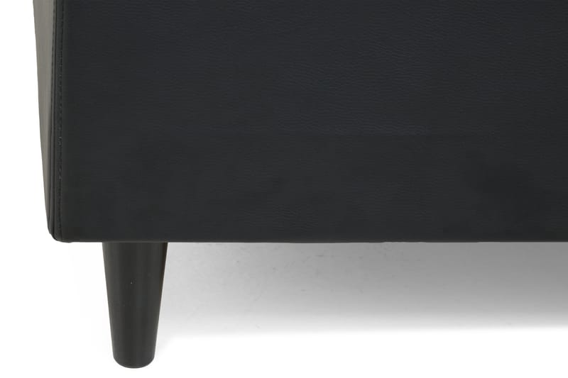 Komplett Sengepakke Romance Lyx 120 cm Svart PU - Svarte Runde Ben - Kontinentalsenger - Komplett sengepakke