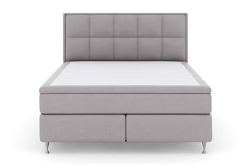 Rutete Sengegavl 180 cm - Lysegrå