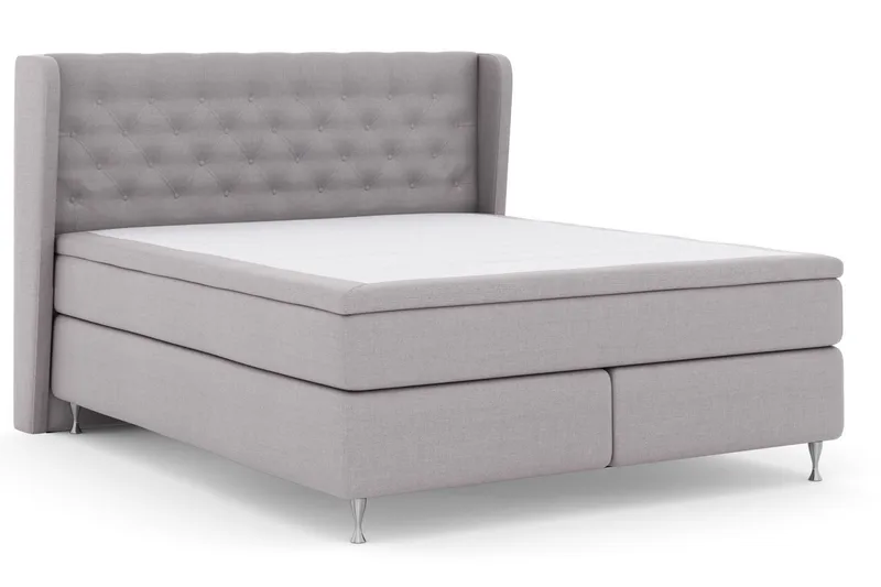 Select No 5 Komplett Sengepakke 180x200 Fast Watergel - Lysegrå/Sølvben - Møbler - Senger - Kontinentalsenger