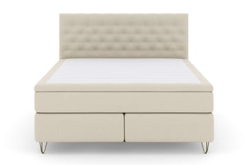 Select No 5 Komplett Sengepakke 210x210 Fast Lateks - Beige/V-formede Metallben - Møbler - Senger - Kontinentalsenger
