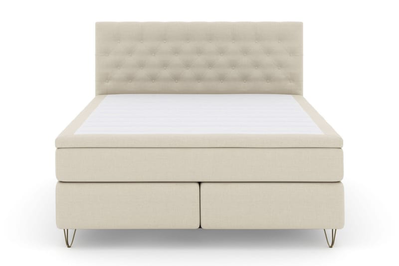 Select No 5 Komplett Sengepakke 210x210 Fast Lateks - Beige/V-formede Metallben - Møbler - Senger - Kontinentalsenger