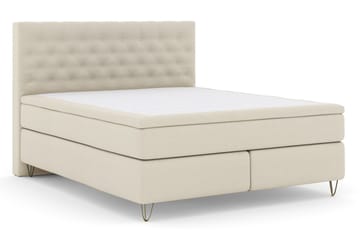Select No 5 Komplett Sengepakke 210x210 Fast Lateks - Beige/V-formede Metallben - Møbler - Senger - Kontinentalsenger