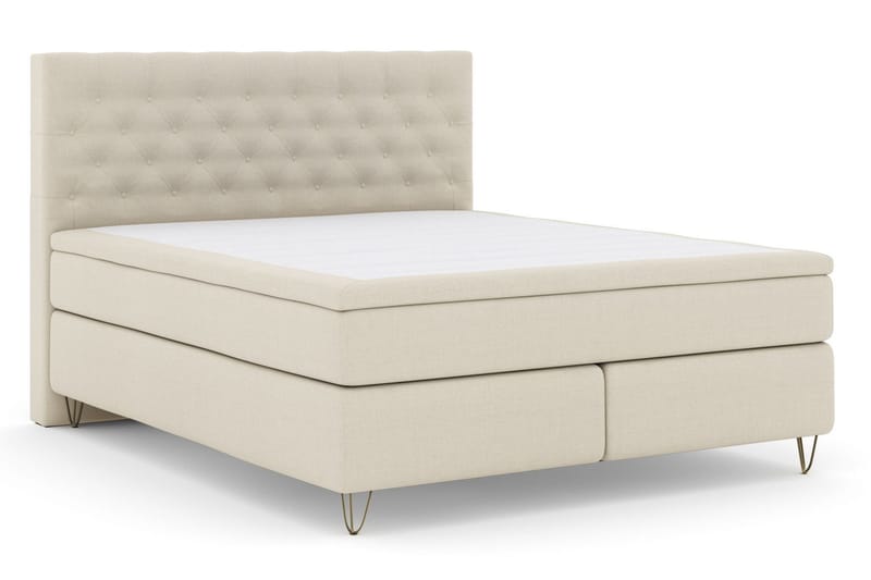Select No 5 Komplett Sengepakke 210x210 Fast Lateks - Beige/V-formede Metallben - Møbler - Senger - Kontinentalsenger