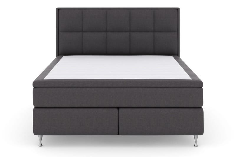 Select No 5 Komplett Sengepakke 210x210 Fast Lateks - Mørkegrå/Sølvben - Møbler - Senger - Kontinentalsenger