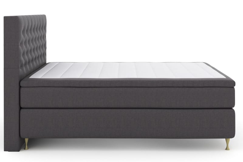 Select No 5 Komplett Sengepakke 210x210 Medium Lateks, Mørkegrå/Gullben