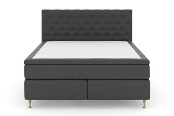 Select No 5 Komplett Sengepakke 210x210 Medium Lateks - Mørkegrå/Gullben - Møbler - Senger - Kontinentalsenger