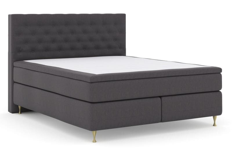 Select No 5 Komplett Sengepakke 210x210 Medium Lateks - Mørkegrå/Gullben - Møbler - Senger - Kontinentalsenger