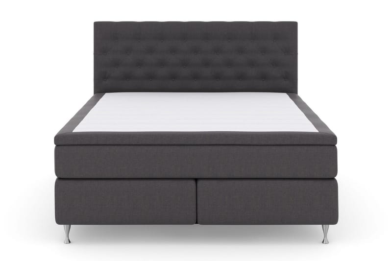 Select No 6 Komplett Sengepakke 160x200 Fast Watergel, Mørkegrå/Sølvben