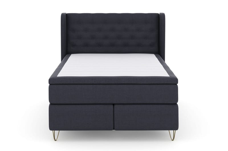 Select No 6 Komplett Sengepakke 160x200 Medium Memory/Pocket, Blå/V-formede Metallben