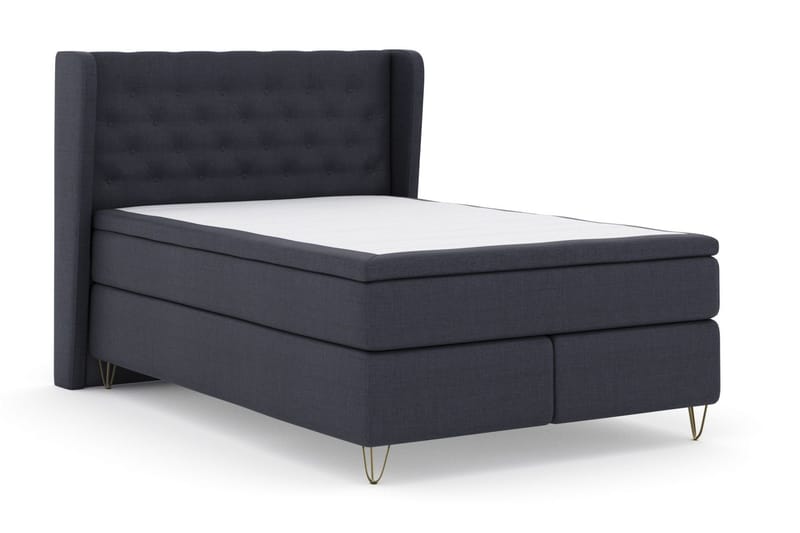 Select No 6 Komplett Sengepakke 160x200 Medium Memory/Pocket - Blå/V-formede Metallben - Møbler - Senger - Kontinentalsenger