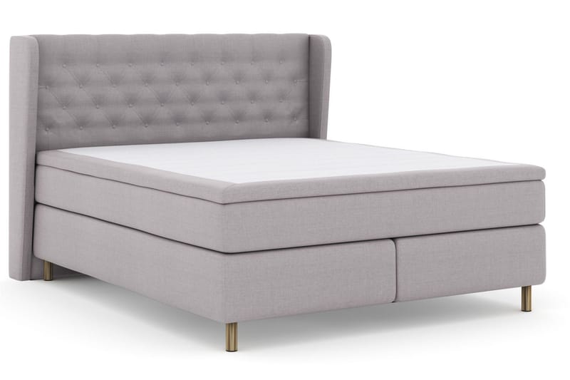 Select No 6 Komplett Sengepakke 180x200 Fast Watergel - Lysegrå/Kopperben - Møbler - Senger - Kontinentalsenger