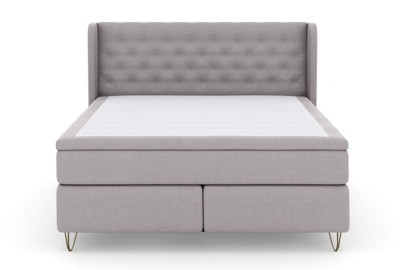Select No 6 Komplett Sengepakke 180x200 Fast/Medium Watergel - Lysegrå/V-formede Metallben - Møbler - Senger - Kontinentalsenger