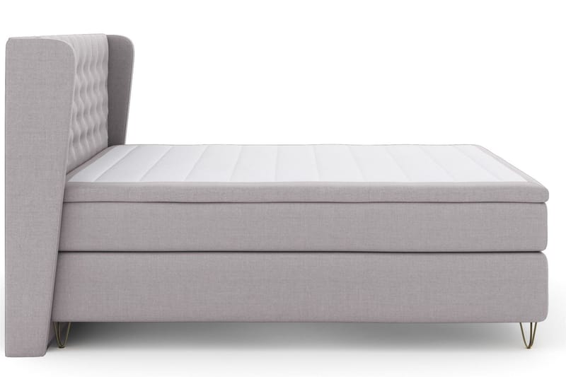 Select No 6 Komplett Sengepakke 180x200 Fast/Medium Watergel, Lysegrå/V-formede Metallben