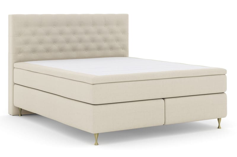 Select No 6 Komplett Sengepakke 210x210 Fast Lateks/Memory - Beige/Gullben - Møbler - Senger - Kontinentalsenger