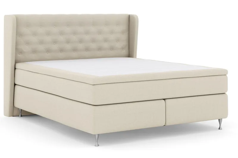 Select No 6 Komplett Sengepakke 210x210 Fast Watergel - Beige/Sølvben - Møbler - Senger - Kontinentalsenger