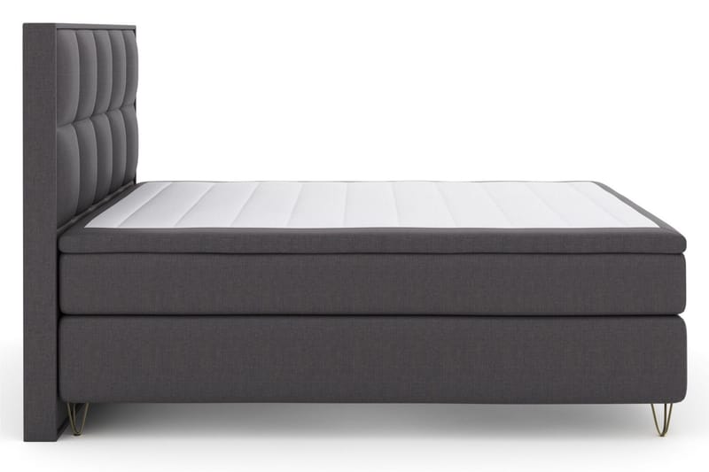 Select No 6 Komplett Sengepakke 210x210 Fast/Medium Watergel, Mørkegrå/V-formede Metallben