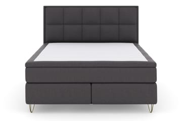 Select No 6 Komplett Sengepakke 210x210 Fast/Medium Watergel - Mørkegrå/V-formede Metallben - Møbler - Senger - Kontinentalsenger