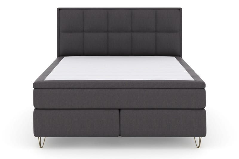 Select No 6 Komplett Sengepakke 210x210 Fast/Medium Watergel - Mørkegrå/V-formede Metallben - Møbler - Senger - Kontinentalsenger