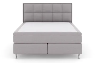 Select No 6 Komplett Sengepakke 210x210 Medium Memory/Pocket - Lysegrå/Sølvben - Møbler - Senger - Kontinentalsenger