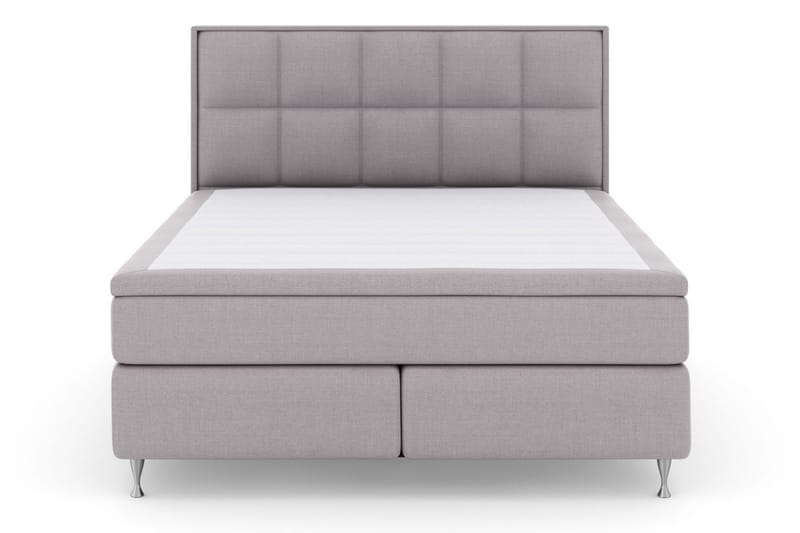 Select No 6 Komplett Sengepakke 210x210 Medium Memory/Pocket - Lysegrå/Sølvben - Møbler - Senger - Kontinentalsenger