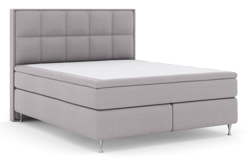 Select No 6 Komplett Sengepakke 210x210 Medium Memory/Pocket - Lysegrå/Sølvben - Møbler - Senger - Kontinentalsenger