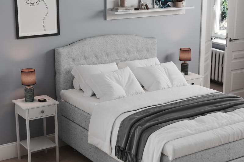 Sengepakke Abelie 120x200 Medium - Lysgrå - Møbler - Senger - Kontinentalsenger