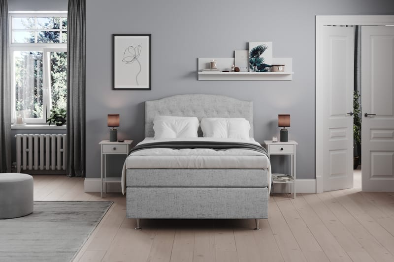 Sengepakke Abelie 120x200 Medium - Lysgrå - Møbler - Senger - Kontinentalsenger